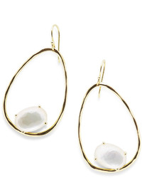 Ippolita 18k Rock Candy Tipped Oval Wire Earrings In Mother Of Pearl