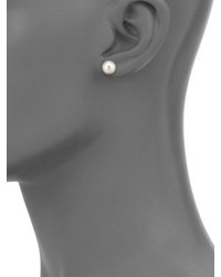 Mikimoto 7 75mm Silver Freshwater Pearl Stud Earrings