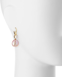Assael Assl 18k Pink Baroque Freshwater Pearl Moonstone Drop Earrings