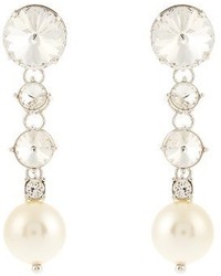 Miu Miu Faux Pearl And Crystal Embellished Earrings