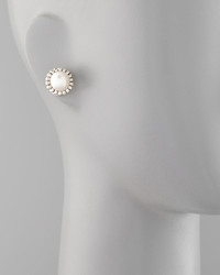 Lagos Fluted Pearl Stud Earrings 12mm