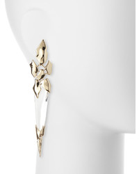 Alexis Bittar Golden Fractured Spear Clip Drop Earrings