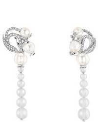 Lalique Muguet Pearl Diamond Drop Earrings