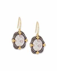 Armenta Old World Crivelli Drop Earrings With Fossil Coral Mixed Diamonds