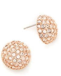 Oscar de la Renta Pave Crystal Dome Button Earrings