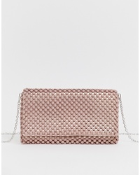 New Look Beaded Occasion Clutch In Light Pink