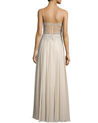 Mignon Sweetheart Neck Embellished Gown Champagne