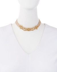 Lydell NYC Embellished Fabric Choker Necklace