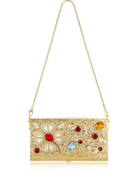 Dolce & Gabbana Crystal Embellished Gold Tone Shoulder Bag