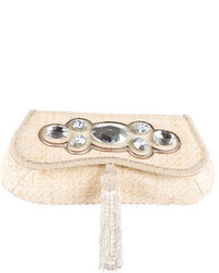 Anya Hindmarch Embellished Woven Clutch