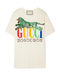 Gucci Oversized Embellished Printed Cotton Jersey T Shirt