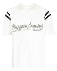 Emporio Armani Sequin Embellished Logo Print T Shirt