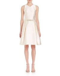 Theia Bead Embellished Belted Dress