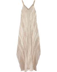 Halston Heritage Embellished Pliss Chiffon Gown Ivory