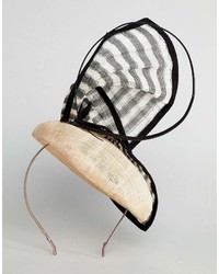Vixen Beret Shape Hat With Stiriped Abaca Trim