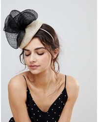 Vixen Cream Hat With Oversize Sinamay Black Bow