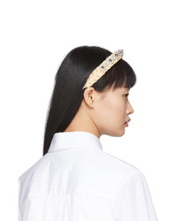 Simone Rocha Beige Raffia Embellished Headband