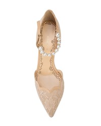 Marchesa Pearl Embellished Lace Pumps
