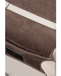 Fendi Kan I Mini Embellished Leather Shoulder Bag Taupe