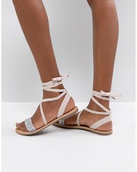 ASOS DESIGN Asos Fi Embellished Flat Sandals