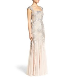 Adrianna Papell Petite Embellished Mesh Gown