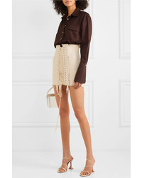 Orseund Iris Gamine Lace Up Cotton Twill Mini Skirt