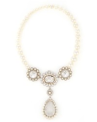 Miu Miu Flower Crystal Embellished Necklace