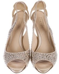 Alexander McQueen Crystal Peep Toe Pumps