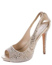 Alexander McQueen Crystal Peep Toe Pumps