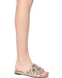 Rochas 10mm Crystal Embellished Satin Sandals