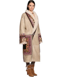 Etro Embellished Shearling Long Coat