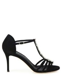 Giuseppe Zanotti Cam Pallido Crystal Embellished Suede Sandals