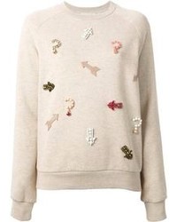 Beige Embellished Sweater