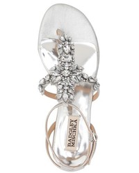 Badgley Mischka Cara Crystal Embellished Flat Sandal