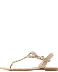 Charlotte Russe Rhinestone Embellished Looped Thong Sandals