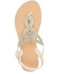 Charlotte Russe Rhinestone Embellished Looped Thong Sandals