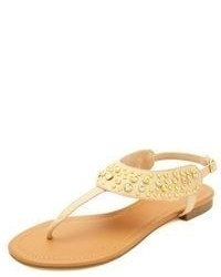 Charlotte Russe Studded T Strap Thong Sandals