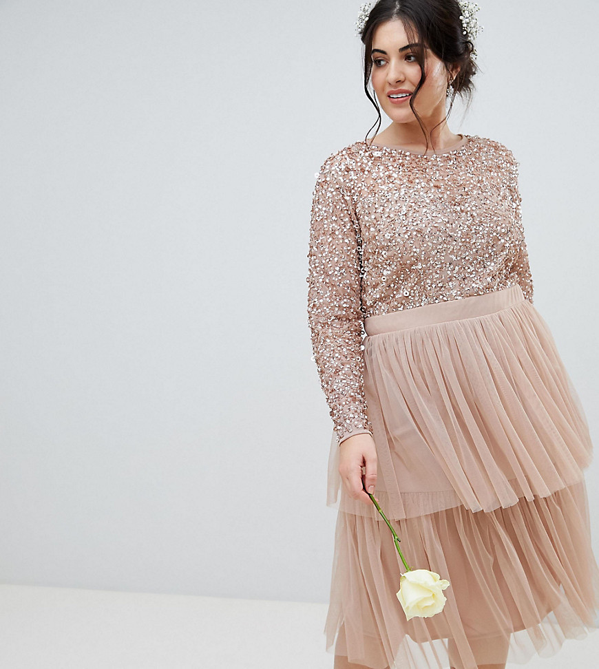 midi tulle dress with sleeves