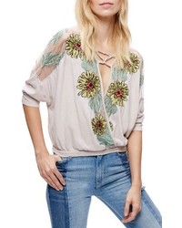 Free People Gotta Love It Embroidered Top