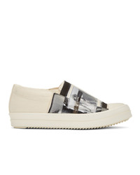 Rick Owens DRKSHDW Off White Patch Feature Boat Sneakers