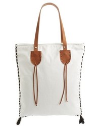 Sole Society Embroidered Vertical Canvas Tote