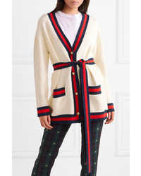 Gucci Embroidered Cotton Blend Cardigan