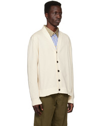 Ps By Paul Smith Off White Embroidered Cardigan