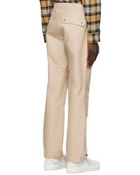 Burberry Beige Embroidered Cargo Pants
