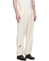 Undercover Off White Embroidered Trousers