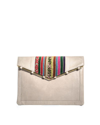 Lizzie Fortunato Leather Embroidered Envelope Clutch