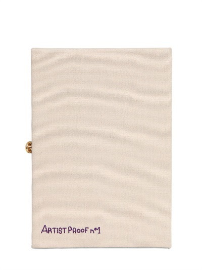 Olympia Le Tan Beige Canvas and Brass Alice in Wonderland Book Clutch  Olympia Le Tan | The Luxury Closet