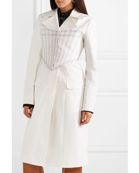 Ellery Visual Pun Layered Embroidered Coated Cotton Blend Coat