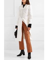 Ellery Visual Pun Layered Embroidered Coated Cotton Blend Coat