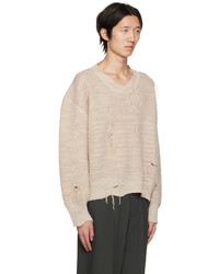 Acne Studios Off White Distressed Sweater